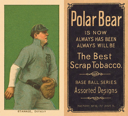 1909 White Borders Polar Bear Stanage, Detroit #460 Baseball Card