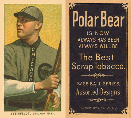1909 White Borders Polar Bear Steinfeldt, Chicago Nat'L #464 Baseball Card