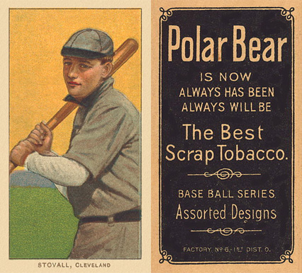 1909 White Borders Polar Bear Stovall, Cleveland #467 Baseball Card