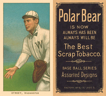 1909 White Borders Polar Bear Street, Washington #470 Baseball Card