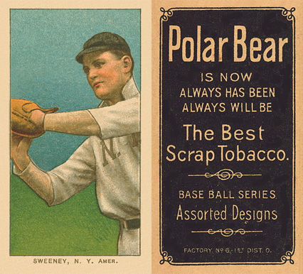 1909 White Borders Polar Bear Sweeney, N.Y. Amer. #475 Baseball Card
