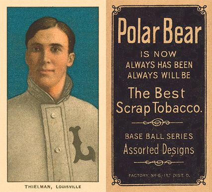1909 White Borders Polar Bear Thielman, Louisville #482 Baseball Card