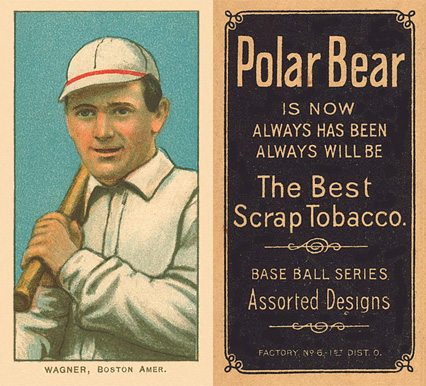 1909 White Borders Polar Bear Wagner, Boston Amer. #496 Baseball Card