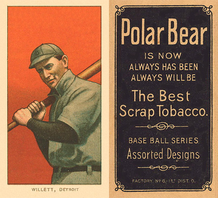 1909 White Borders Polar Bear Willett, Detroit #510 Baseball Card