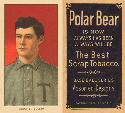 1909 White Borders Polar Bear Wright, Toledo #520 Baseball Card