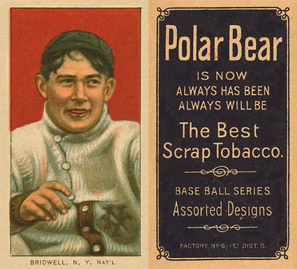1909 White Borders Polar Bear Bridwell, N.Y. Nat'L #53 Baseball Card