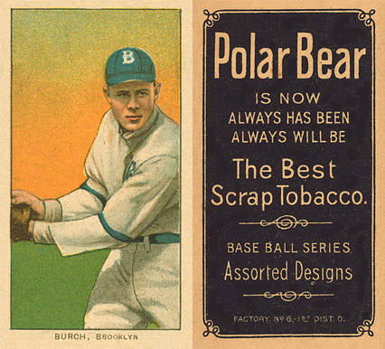 1909 White Borders Polar Bear Burch, Brooklyn #61 Baseball Card