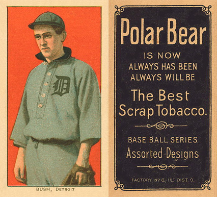 1909 White Borders Polar Bear Bush, Detroit #65 Baseball Card