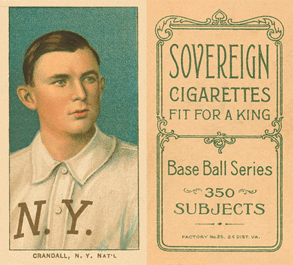1909 White Borders Sovereign Crandall, N.Y. Nat'L #107 Baseball Card
