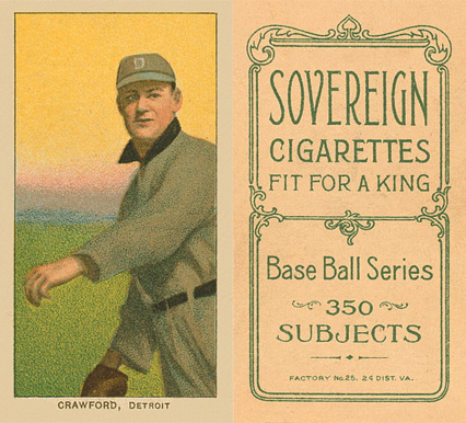 1909 White Borders Sovereign Crawford, Detroit #111 Baseball Card