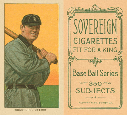 1909 White Borders Sovereign Crawford, Detroit #112 Baseball Card