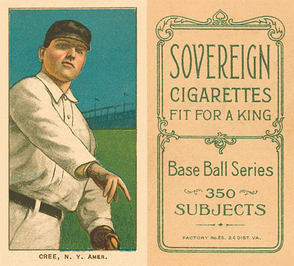 1909 White Borders Sovereign Cree, N.Y. Amer. #113 Baseball Card