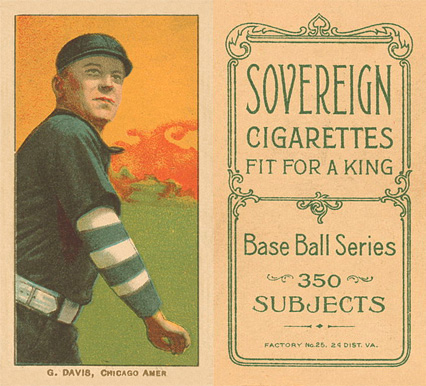 1909 White Borders Sovereign G. Davis, Chicago Amer. #120 Baseball Card