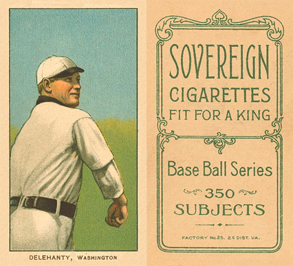 1909 White Borders Sovereign Delahanty, Washington #124 Baseball Card