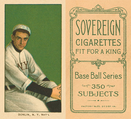 1909 White Borders Sovereign Donlin, N.Y. Nat'L #132 Baseball Card