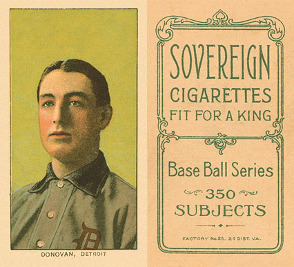 1909 White Borders Sovereign Donovan, Detroit #135 Baseball Card