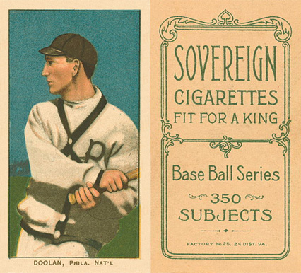1909 White Borders Sovereign Doolan, Phila. Nat'L #138 Baseball Card