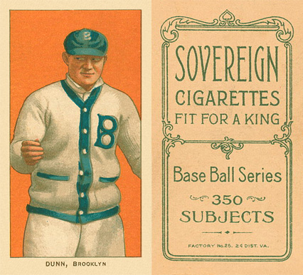 1909 White Borders Sovereign Dunn, Brooklyn #155 Baseball Card