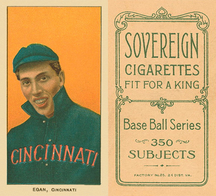 1909 White Borders Sovereign Egan, Cincinnati #159 Baseball Card