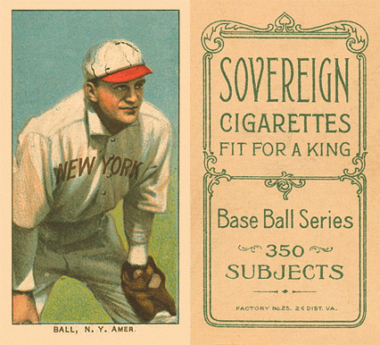 1909 White Borders Sovereign Ball, N.Y. Amer. #16 Baseball Card