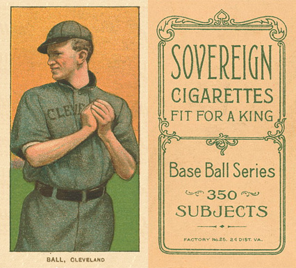 1909 White Borders Sovereign Ball, Cleveland #17 Baseball Card