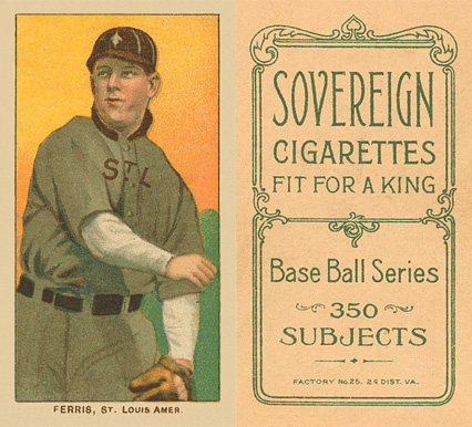 1909 White Borders Sovereign Ferris, St. Louis Amer. #171 Baseball Card