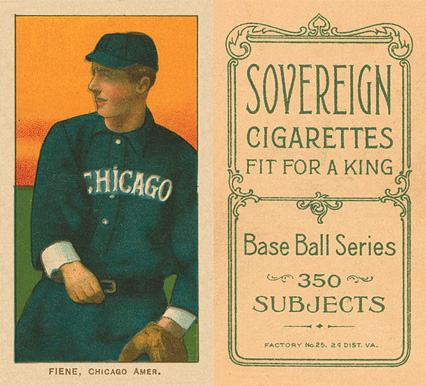 1909 White Borders Sovereign Fiene, Chicago Amer. #173 Baseball Card