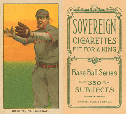 1909 White Borders Sovereign Gilbert, St. Louis Nat'L #189 Baseball Card