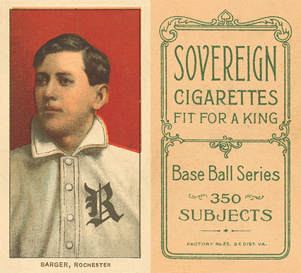 1909 White Borders Sovereign Barger, Rochester #19 Baseball Card