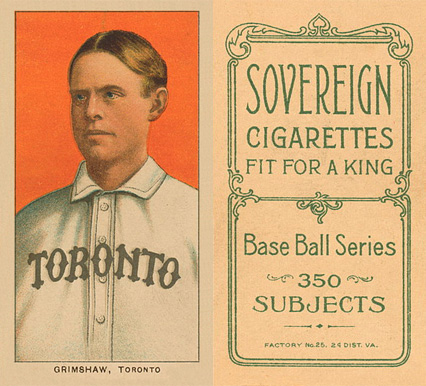 1909 White Borders Sovereign Grimshaw, Toronto #197 Baseball Card