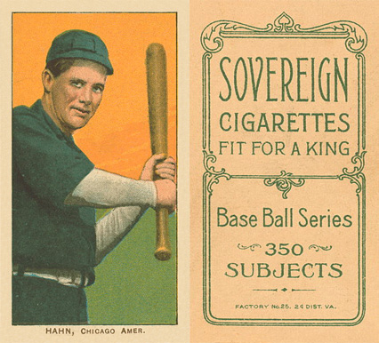 1909 White Borders Sovereign Hahn, Chicago Amer. #200 Baseball Card