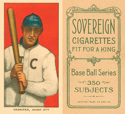 1909 White Borders Sovereign Hannifan, Jersey City #203 Baseball Card