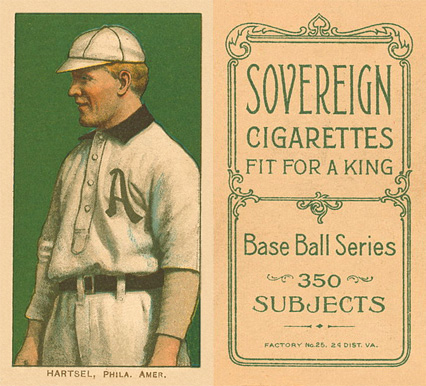 1909 White Borders Sovereign Hartsel, Phila. Amer. #206 Baseball Card