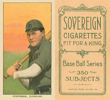 1909 White Borders Sovereign Hinchman, Cleveland #213 Baseball Card