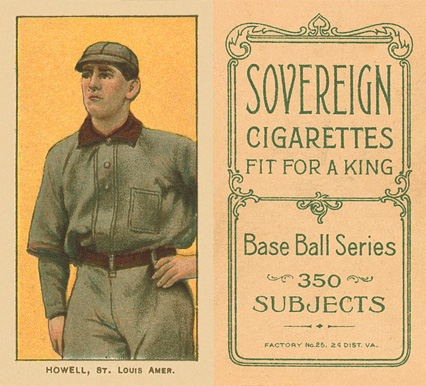 1909 White Borders Sovereign Howell, St. Louis Amer. #222 Baseball Card