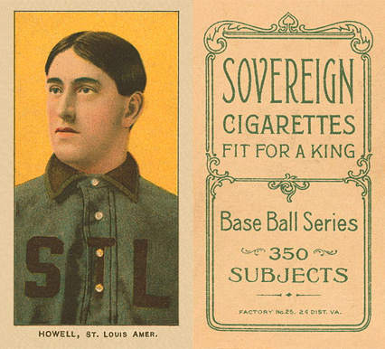 1909 White Borders Sovereign Howell, St. Louis Amer. #223 Baseball Card
