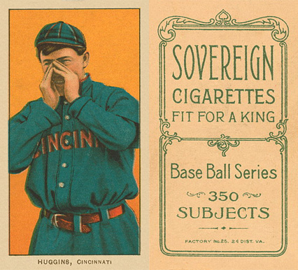 1909 White Borders Sovereign Huggins, Cincinnati #224 Baseball Card