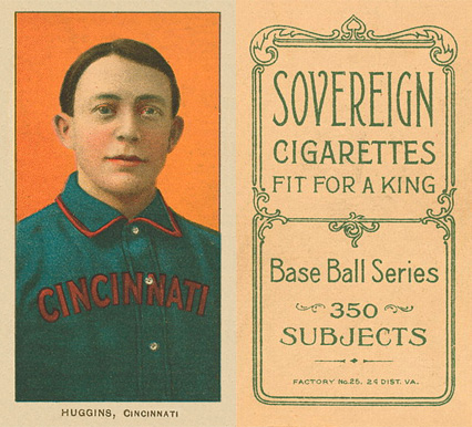1909 White Borders Sovereign Huggins, Cincinnati #225 Baseball Card