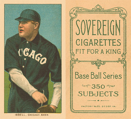 1909 White Borders Sovereign Isbell, Chicago Amer. #229 Baseball Card