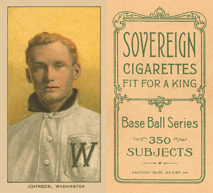 1909 White Borders Sovereign Johnson, Washington #236 Baseball Card