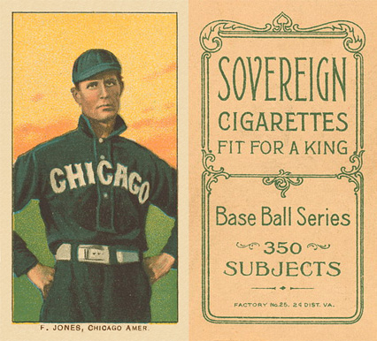 1909 White Borders Sovereign F. Jones, Chicago Amer. #237 Baseball Card