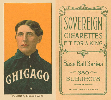 1909 White Borders Sovereign F. Jones, Chicago Amer. #238 Baseball Card