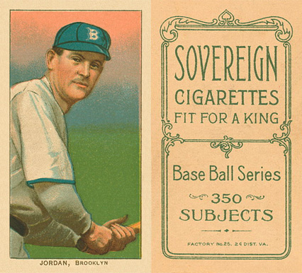 1909 White Borders Sovereign Jordan, Brooklyn #242 Baseball Card