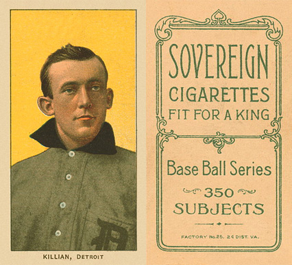 1909 White Borders Sovereign Killian, Detroit #252 Baseball Card