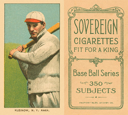 1909 White Borders Sovereign Kleinow, N.Y. Amer. #257 Baseball Card