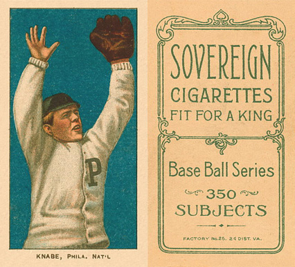 1909 White Borders Sovereign Knabe, Phila. Nat'L #259 Baseball Card