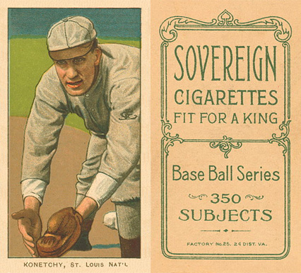 1909 White Borders Sovereign Konetchy, St. Louis Nat'L #263 Baseball Card