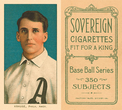 1909 White Borders Sovereign Krause, Phila. Amer. #265 Baseball Card