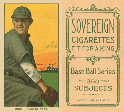 1909 White Borders Sovereign Kroh, Chicago Nat'L #266 Baseball Card
