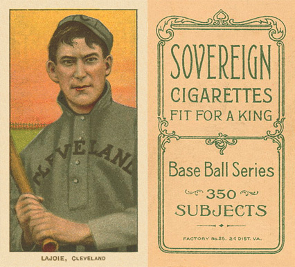 1909 White Borders Sovereign Lajoie, CLeveland #271 Baseball Card